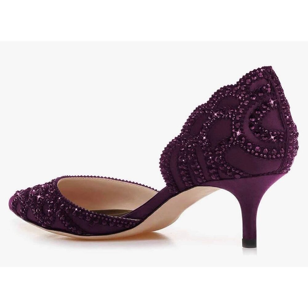 XYD Women's Pumps, Elegant Pointed Toe, D'Orsay Kitten Low Heels